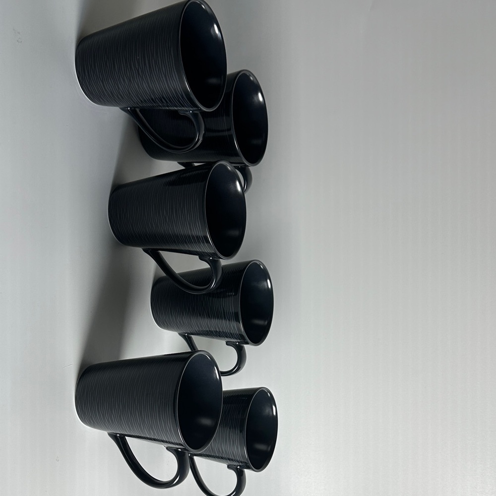 Noritake fine porcelain black on black swirl